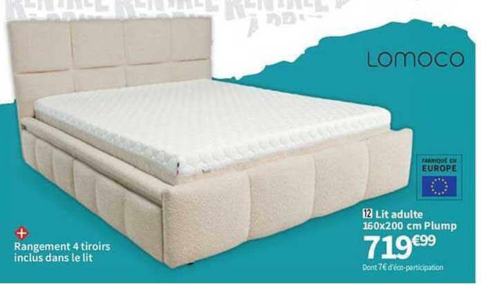 Lit adulte 160x200 cm Plump