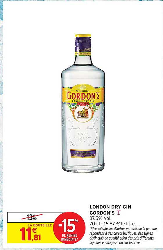 LONDON DRY GIN GORDON'S