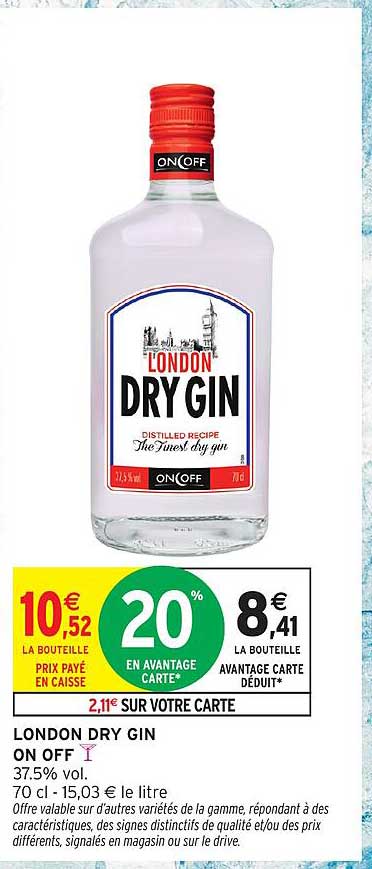 LONDON DRY GIN ON OFF