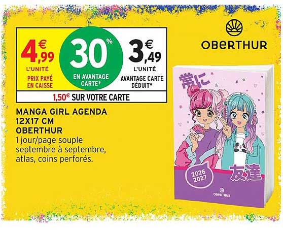 MANGA GIRL AGENDA 12X17 CM OBERTHUR