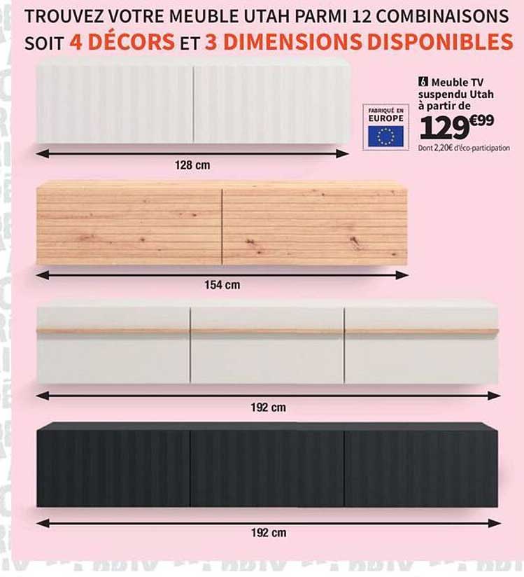 Meuble TV suspendu Utah à partir de