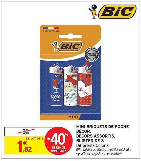 MINI BRIQUETS DE POCHE DÉCOR. DÉCORS. ASSORTIS. BLISTER DE 3