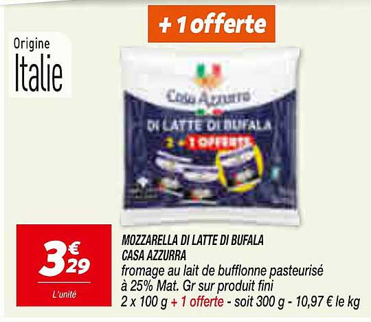 MOZZARELLA DI LATTE DI BUFALA CASA AZZURRA