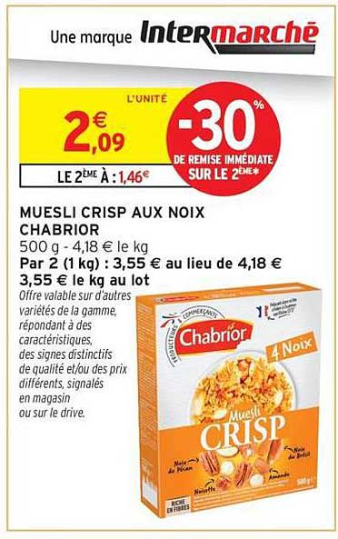 MUESLI CRISP AUX NOIX CHABRIOR