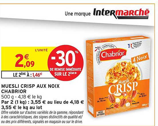 MUESLI CRISP AUX NOIX CHABRIOR