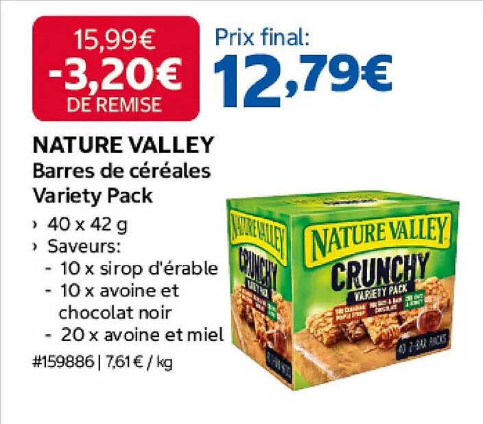 NATURE VALLEY Barres de céréales Variety Pack
