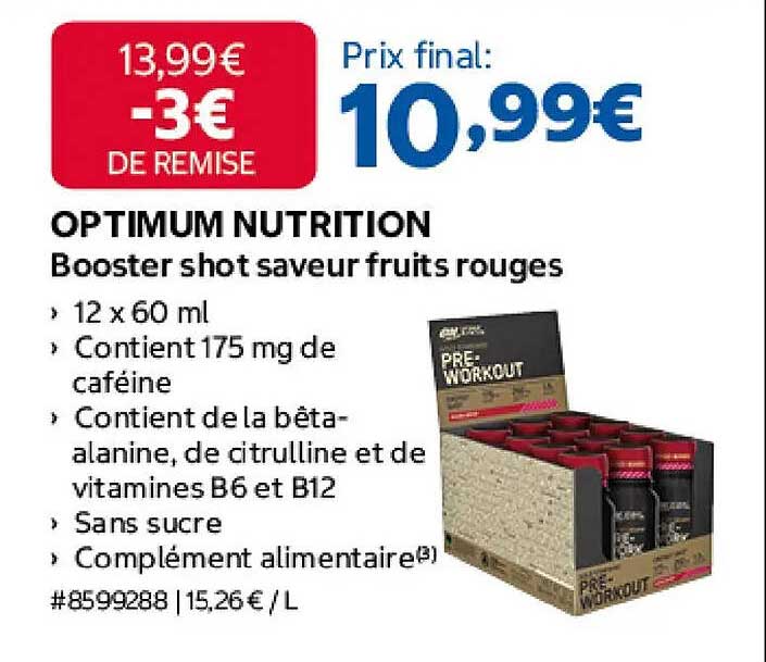 OPTIMUM NUTRITION Booster shot saveur fruits rouges