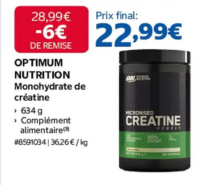 OPTIMUM NUTRITION Monohydrate de créatine