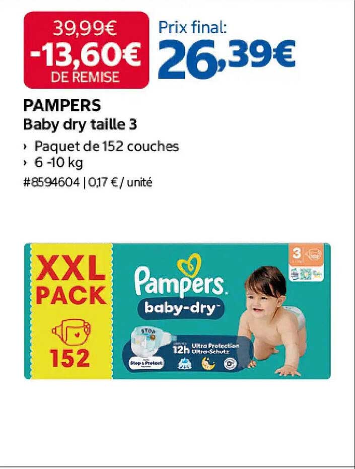 PAMPERS Baby dry taille 3