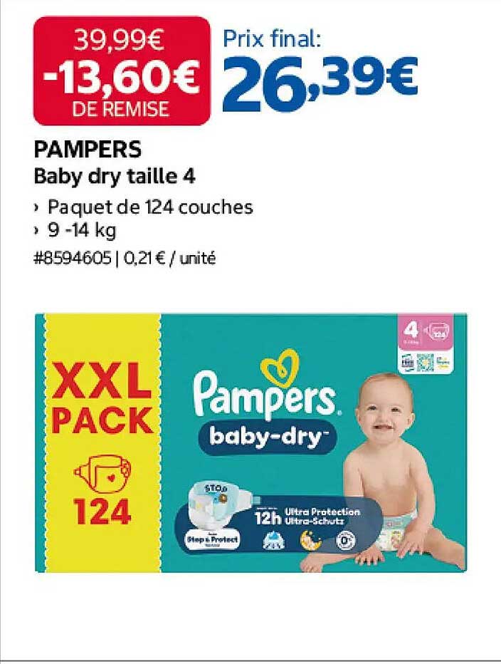 PAMPERS Baby dry taille 4