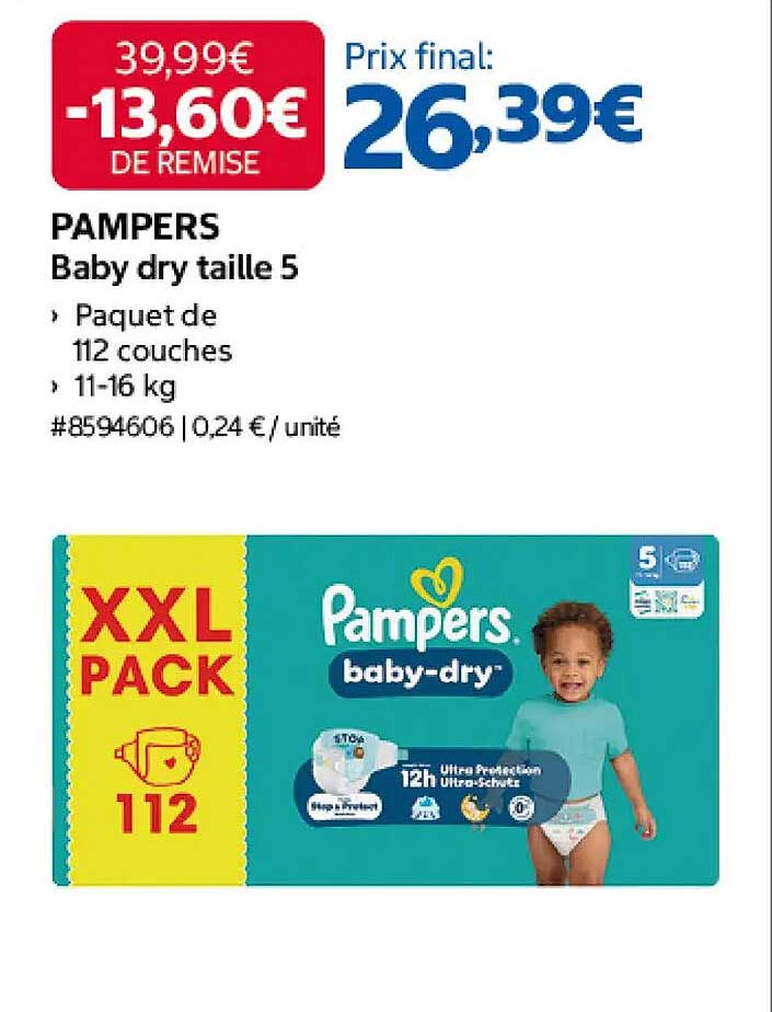 PAMPERS Baby dry taille 5