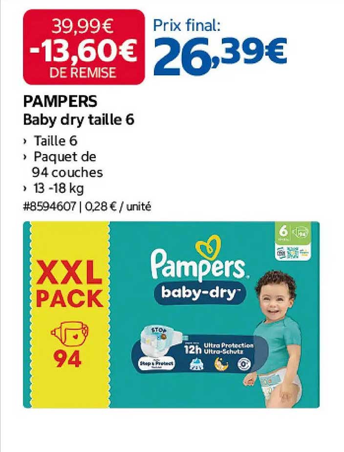 PAMPERS Baby dry taille 6