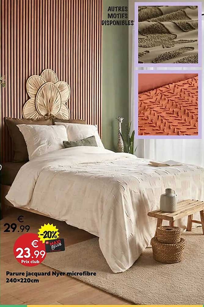 Parure jacquard Nyer microfibre 240x220cm