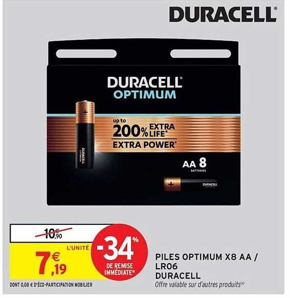 PILES OPTIMUM X8 AA / LR06 DURACELL