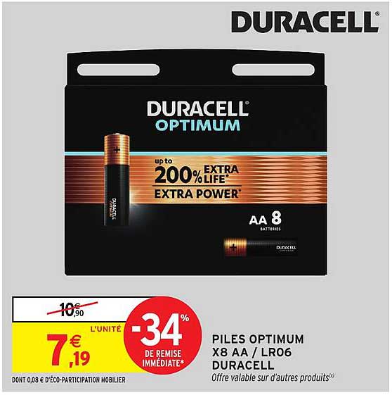 PILES OPTIMUM X8 AA / LR06 DURACELL