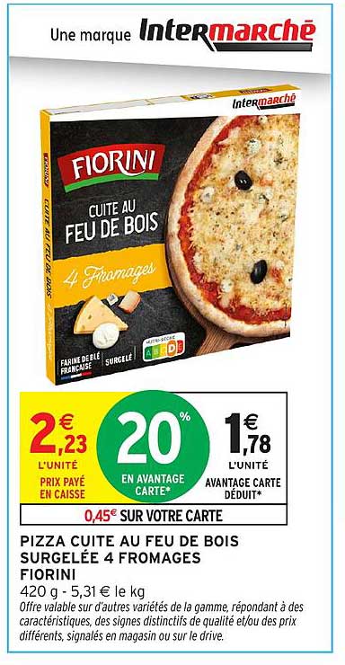 PIZZA CUITE AU FEU DE BOIS SURGELÉE 4 FROMAGES FIORINI