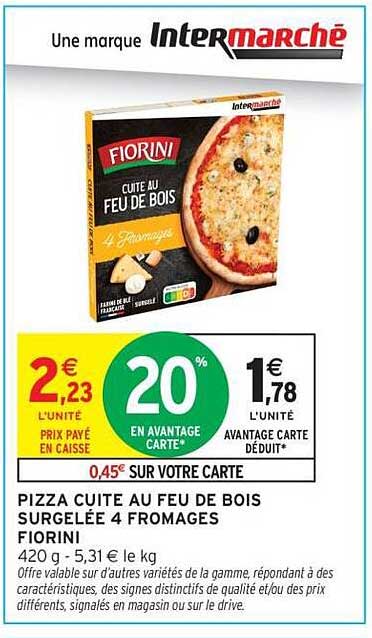 PIZZA CUITE AU FEU DE BOIS SURGELÉE 4 FROMAGES FIORINI