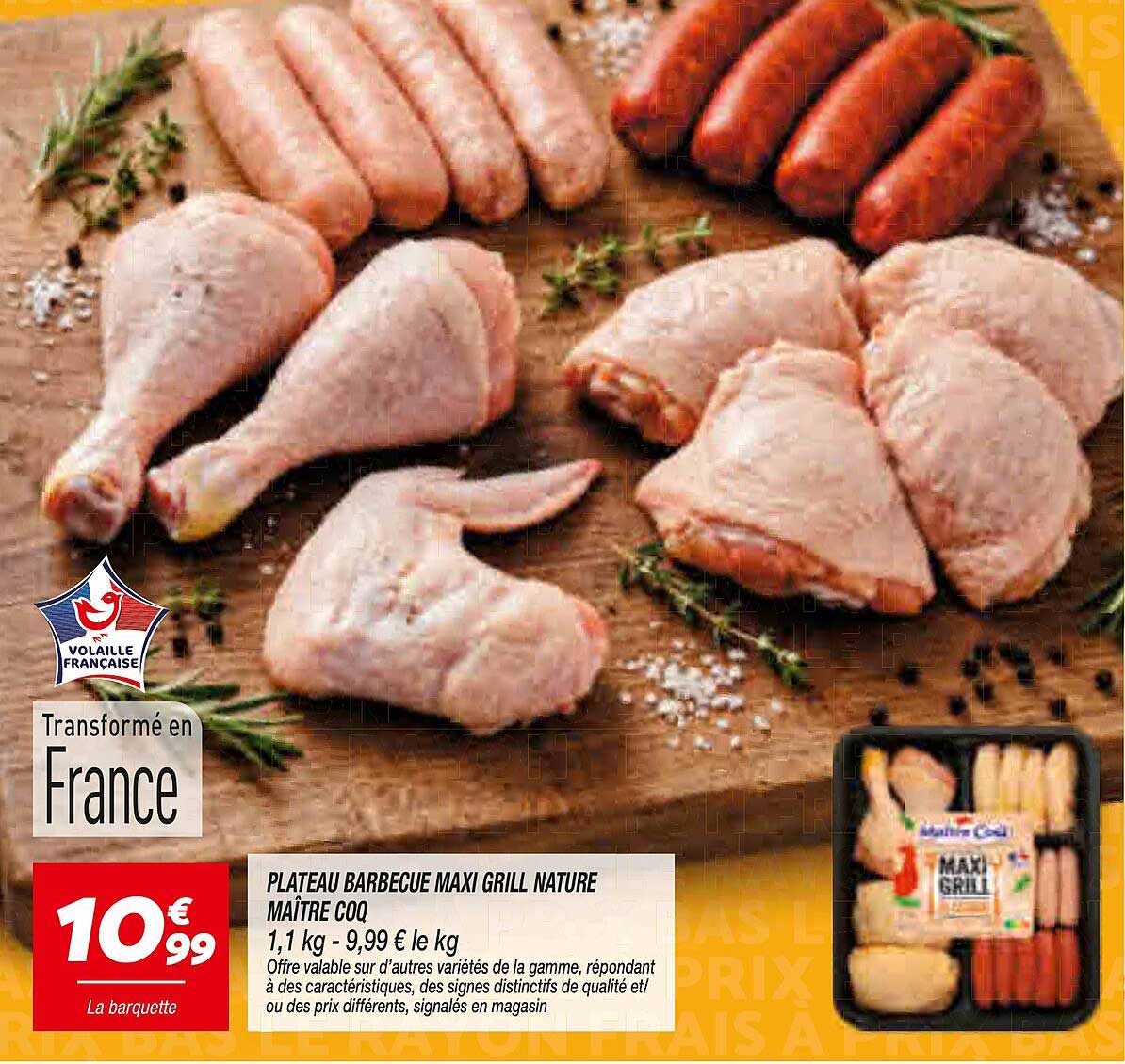 PLATEAU BARBECUE MAXI GRILL NATURE MAÎTRE COQ