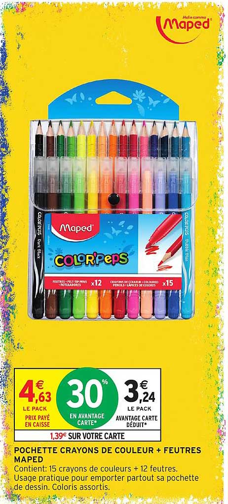 POCHETTE CRAYONS DE COULEUR + FEUTRES MAPED