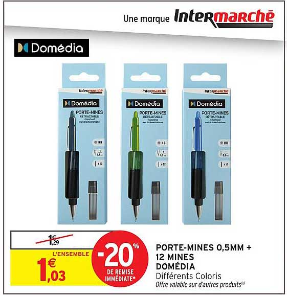 PORTE-MINES 0,5MM + 12 MINES DOMÉDIA