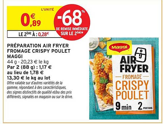 PRÉPARATION AIR FRYER FROMAGE CRISPY POULET MAGGI