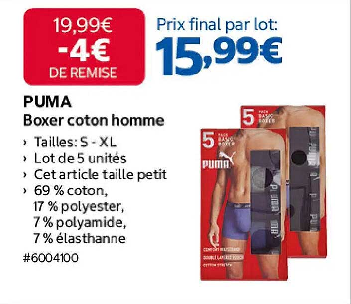 PUMA Boxer coton homme