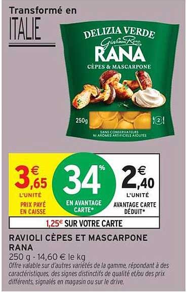 RAVIOLI CÈPES ET MASCARPONE RANA