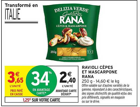 RAVIOLI CÈPES ET MASCARPONE RANA