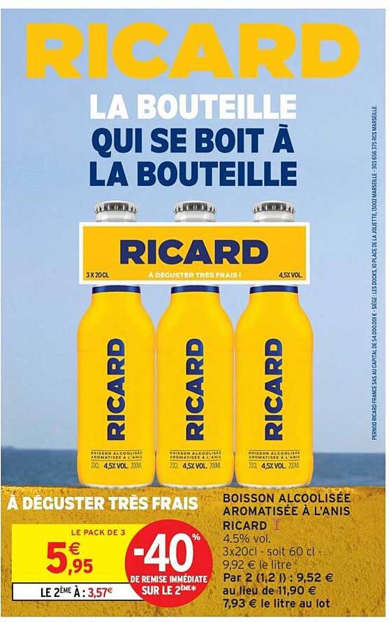 RICARD LA BOUTEILLE QUI SE BOIT À LA BOUTEILLE