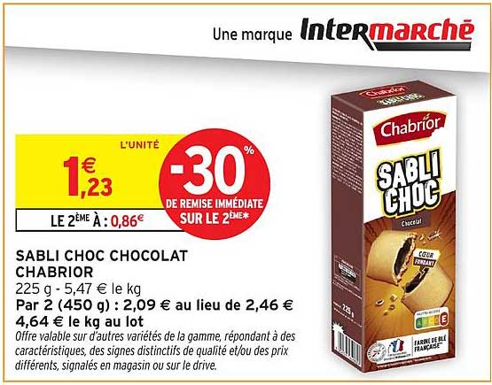 SABLI CHOC CHOCOLAT CHABRIOR