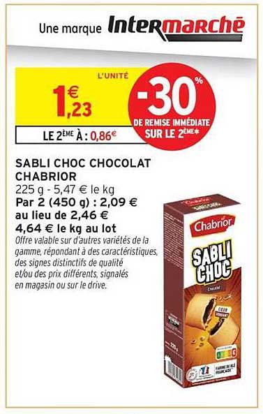 SABLI CHOC CHOCOLAT CHABRIOR