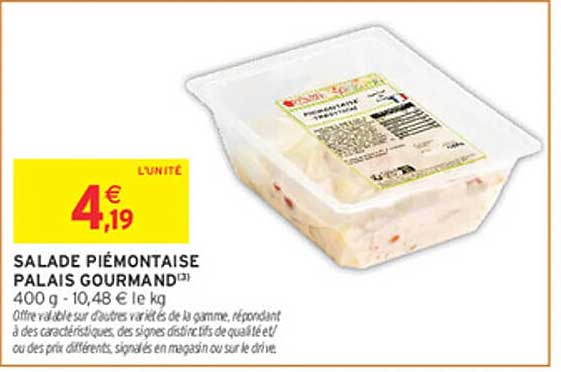 SALADE PIÉMONTAISE PALAIS GOURMAND