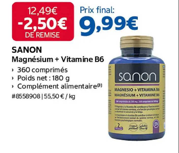 SANON Magnésium + Vitamine B6