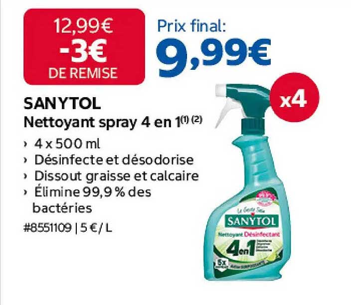 SANYTOL Nettoyant spray 4 en 1