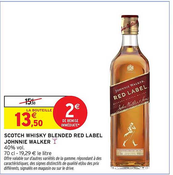 SCOTCH WHISKY BLENDED RED LABEL JOHNNIE WALKER