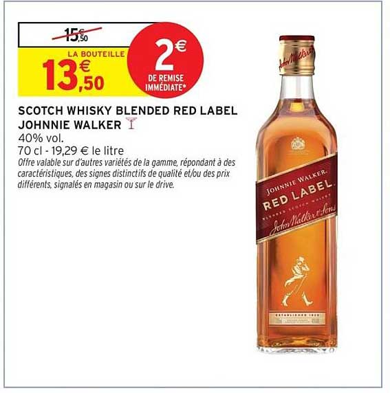 SCOTCH WHISKY BLENDED RED LABEL JOHNNIE WALKER