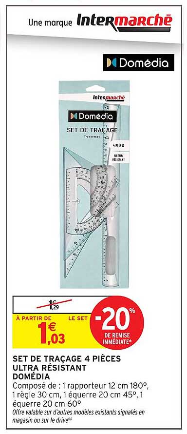 SET DE TRAÇAGE 4 PIÈCES ULTRA RÉSISTANT DOMÉDIA