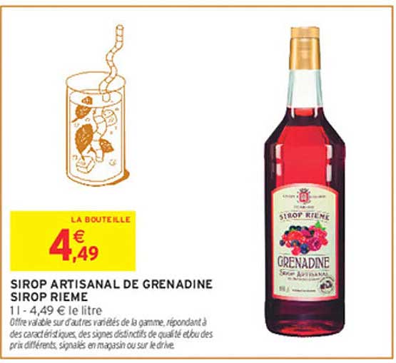 SIROP ARTISANAL DE GRENADINE SIROP RIEME