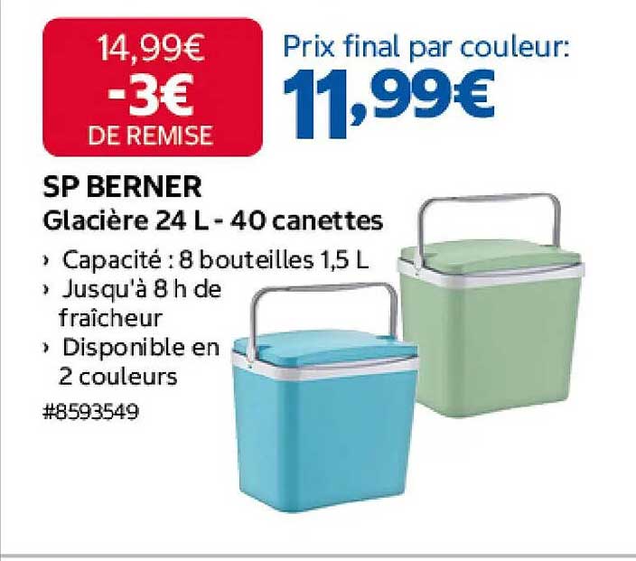 SP BERNER Glacière 24 L - 40 canettes