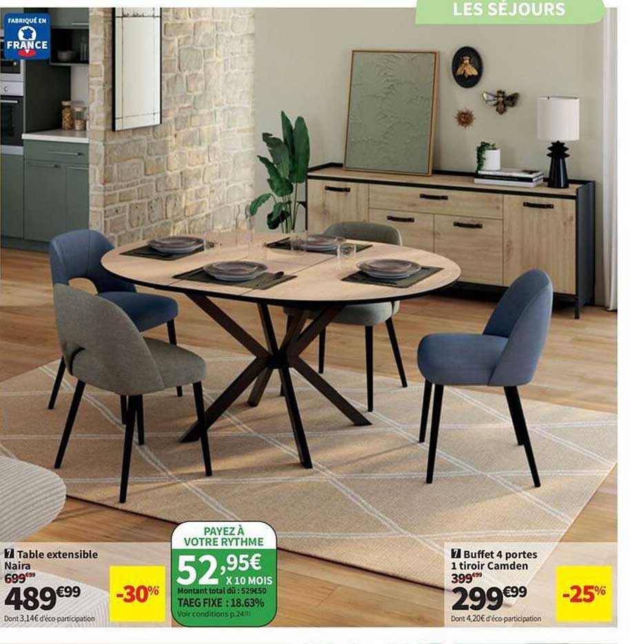 Table extensible Naira