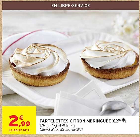 TARTELETTES CITRON MERINGUÉE X2