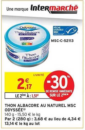 THON ALBACORE AU NATUREL MSC ODYSSÉE
