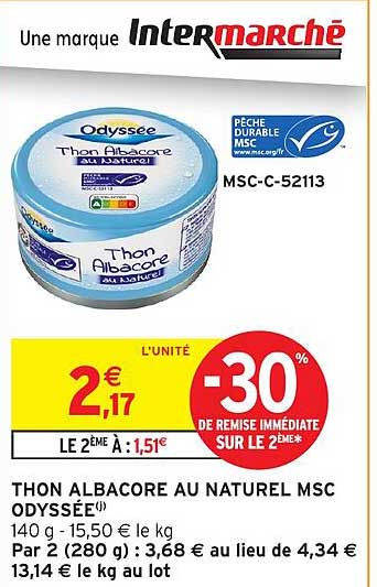 THON ALBACORE AU NATUREL MSC ODYSSÉE