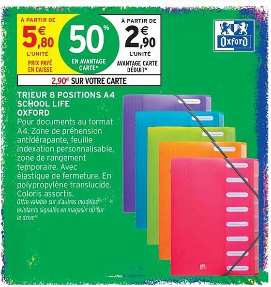TRIEUR 8 POSITIONS A4 SCHOOL LIFE OXFORD