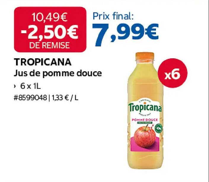 TROPICANA Jus de pomme douce
