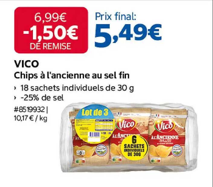 VICO Chips à l'ancienne au sel fin