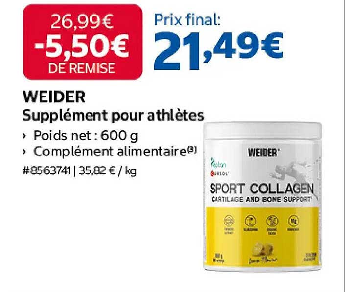 WEIDER Supplément pour athlètes