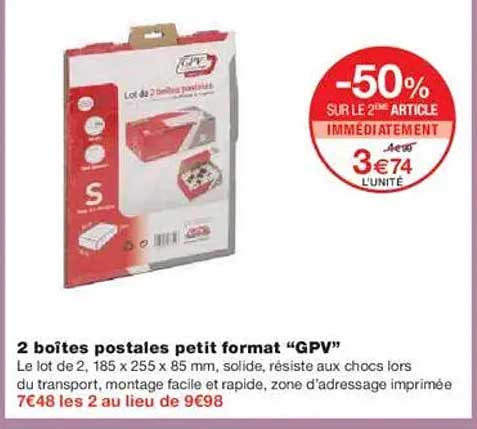 2 boîtes postales petit format “GPV”
