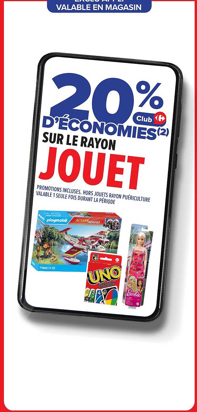 20 % d’économies sur le rayon jouet