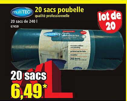 20 sacs poubelle qualité professionnelle